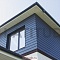 Современный фасад с темно-синим сайдингом Cedral + штукатурка